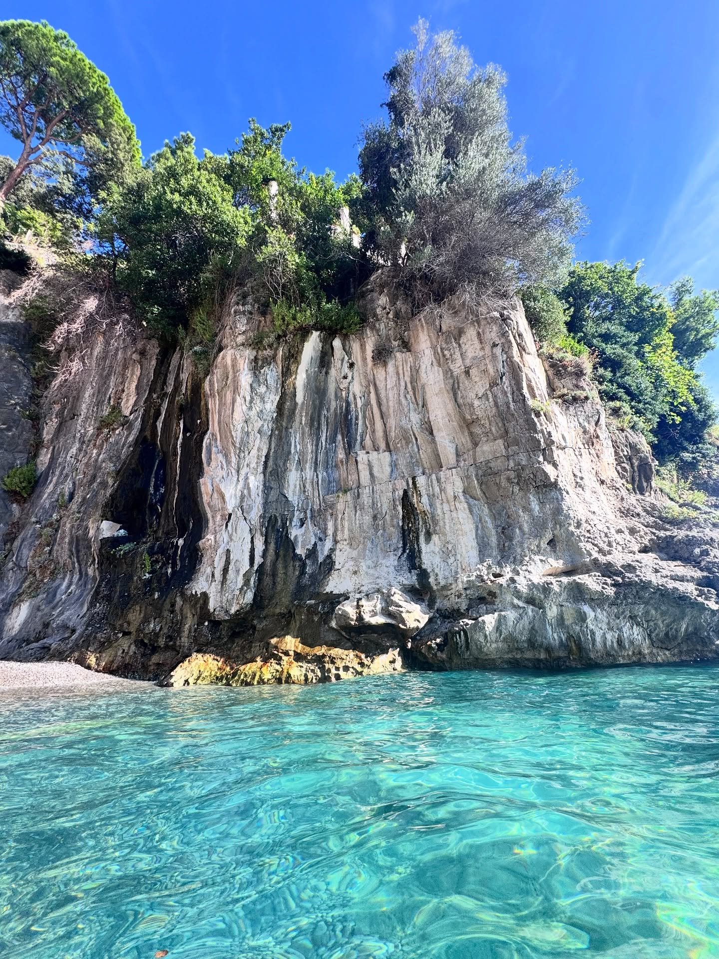 Square: turquoise water against the limestone cliffs, Amalfi Coast