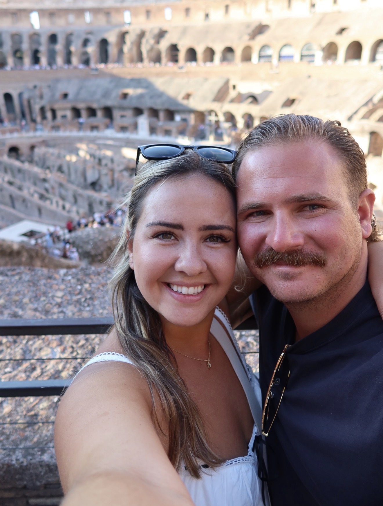Jamie and Travis together inside the Colosseum in Rome